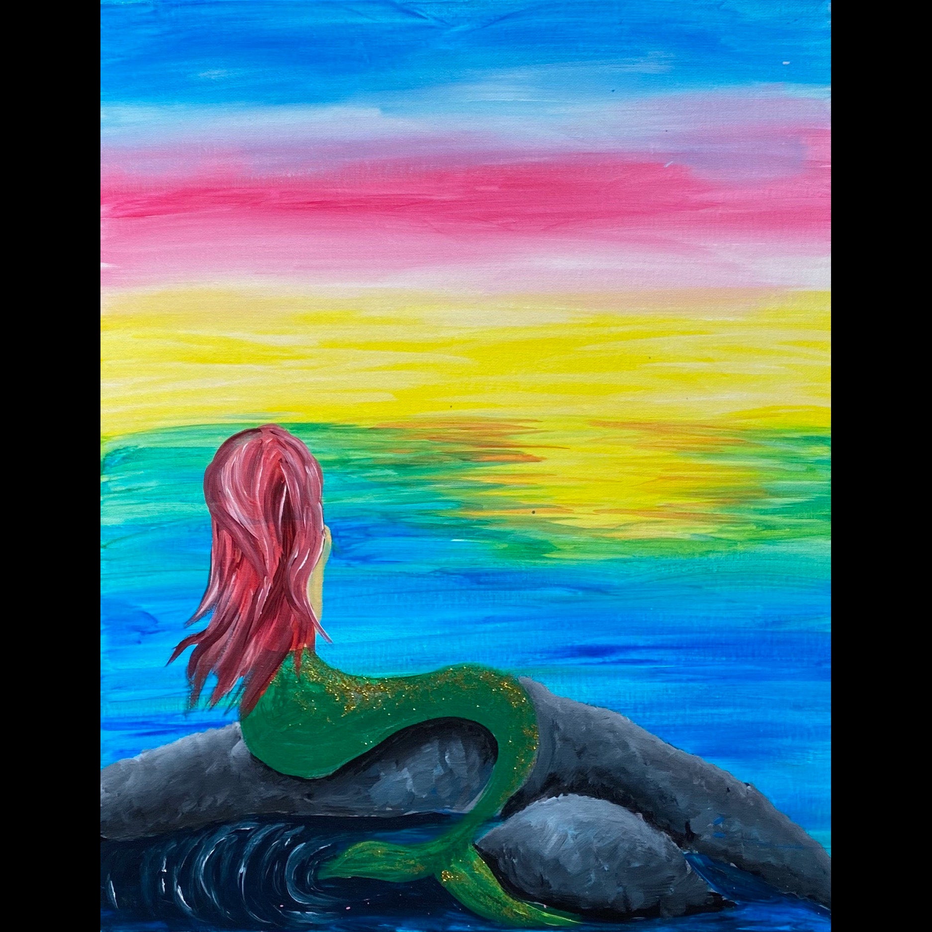 Online Painting Class - Mermaid Vibes (Virtual Paint Night at Home)